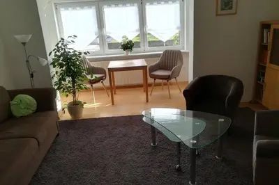 Ein Sitzbereich in der Unterkunft Am Mühlbach