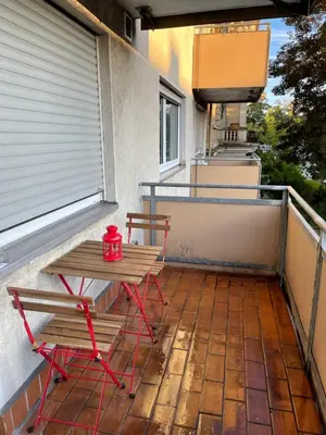 Ein Balkon oder eine Terrasse in der Unterkunft blau Wohnung