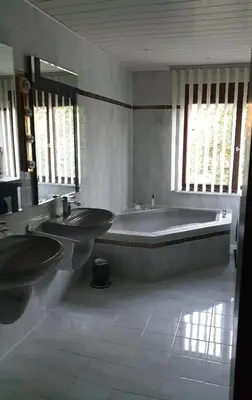 Ein Badezimmer in der Unterkunft An den Auwiesen