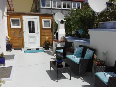 Ein Balkon oder eine Terrasse in der Unterkunft Ferienwohnung galina