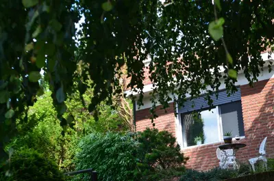 Ein Garten an der Unterkunft Die Eiche