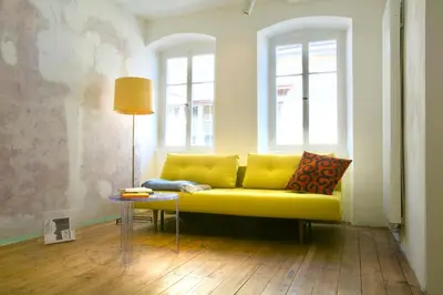 Ein Sitzbereich in der Unterkunft Boutique-Ferienwohnung im alten Weinhaus Moser