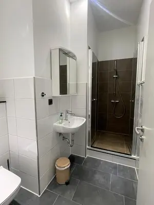 Ein Badezimmer in der Unterkunft Stadtpension Heilbronn