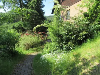 Ein Garten an der Unterkunft Ferienwohnungen Nibelungenwald