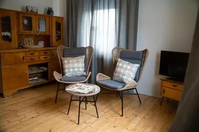 Ein Sitzbereich in der Unterkunft Ferienhaus Lenchen