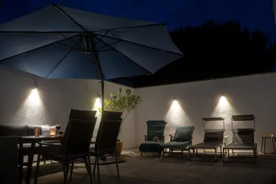 Ein Sitzbereich in der Unterkunft Ferienhaus Lenchen