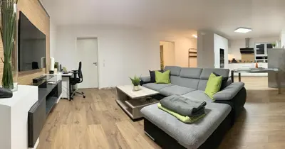 Ein Sitzbereich in der Unterkunft Firmen & Ferienwohnung Brecht 1