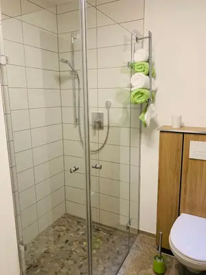 Ein Badezimmer in der Unterkunft Firmen & Ferienwohnung Brecht 1