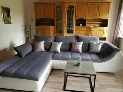 Ein Sitzbereich in der Unterkunft Haus Fröhlich
