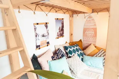 Ein Sitzbereich in der Unterkunft The KAlifornia I stilvoll mit Urlaubsfeeling I Dachterrasse I Klima
