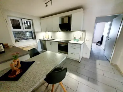 Küche/Küchenzeile in der Unterkunft Ferienwohnung Baumann