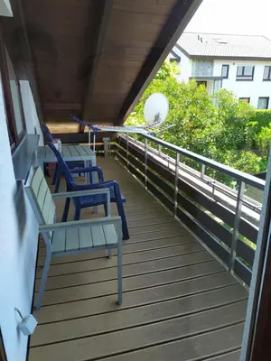 Ein Balkon oder eine Terrasse in der Unterkunft Fewo-Nescht