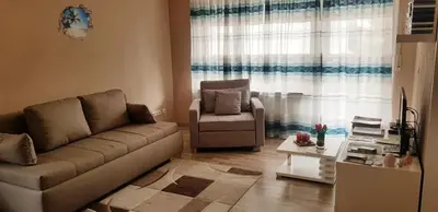 Ein Sitzbereich in der Unterkunft Ferienwohnung in dem schönen Kurort Bad Dürkheim