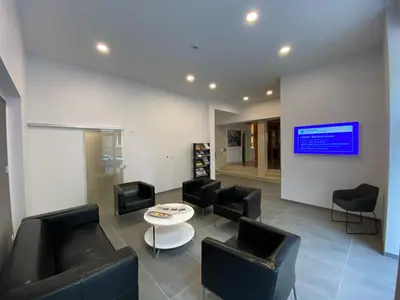 Ein Sitzbereich in der Unterkunft Hotel Barbarossa Karlsruhe Stadtmitte
