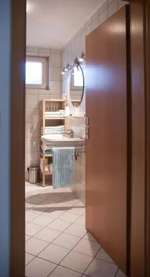 Ein Badezimmer in der Unterkunft Gemütliche Wohnung mit sonniger Terrasse