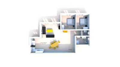 Grundriss der Unterkunft Gorxheimertal 92qm Allergikerfreundlich 2 Schlafzimmer 2 WC Terrasse