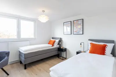 Ein Bett oder Betten in einem Zimmer der Unterkunft STAY@MA Boardinghouse Mannheim