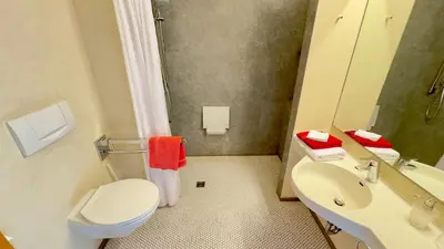 Ein Badezimmer in der Unterkunft Hotel und Gutsgaststätte Rappenhof