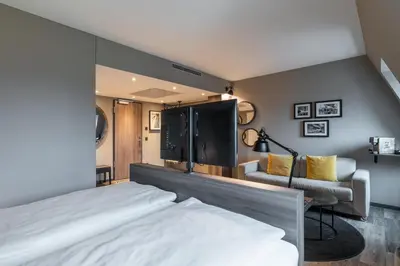 Ein Bett oder Betten in einem Zimmer der Unterkunft HARBR Hotel Ludwigsburg, a member of Radisson Individuals