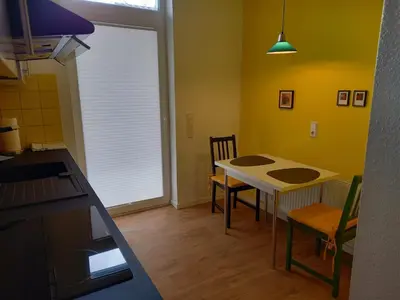 Ein Sitzbereich in der Unterkunft Falkennest-lu