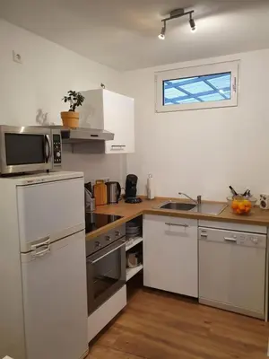 Küche/Küchenzeile in der Unterkunft Ferienwohnung Kleine Südpfalz