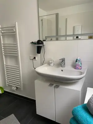 Ein Badezimmer in der Unterkunft Ferienwohnung mit Waldblick
