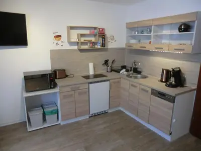 Küche/Küchenzeile in der Unterkunft A23 Apartment in Abstatt am Stadtkern