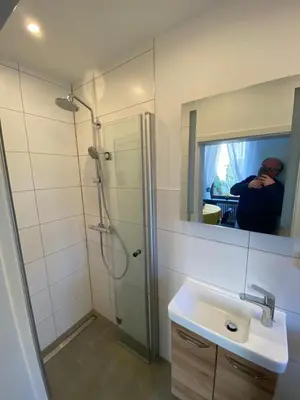 Ein Badezimmer in der Unterkunft Stadtwohnung im Grünen
