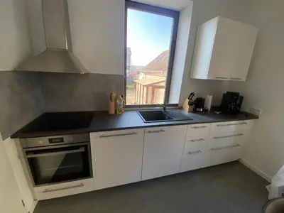 Küche/Küchenzeile in der Unterkunft Stadtwohnung im Grünen