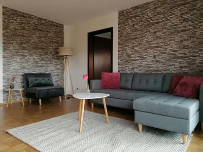 Ein Sitzbereich in der Unterkunft FeWo mit Burgblick