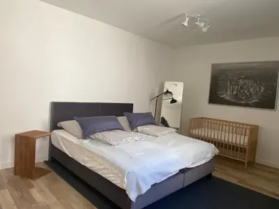 Ein Bett oder Betten in einem Zimmer der Unterkunft Apt6 - Ferienwohnung Brötzingen EG