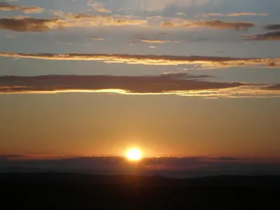 Blick auf den Sonnenuntergang/Sonnenaufgang von der Pension aus oder aus der Nähe