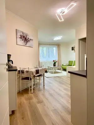 Ein Sitzbereich in der Unterkunft Wohnung im Erdgeschoss