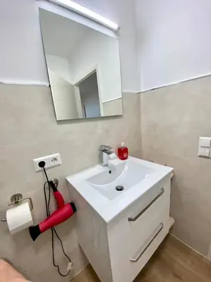 Ein Badezimmer in der Unterkunft Wohnung im Erdgeschoss