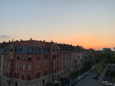 Blick auf den Sonnenuntergang/Sonnenaufgang von der Ferienwohnung aus oder aus der Nähe