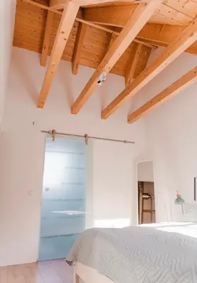 Ein Bett oder Betten in einem Zimmer der Unterkunft Grüne Pause