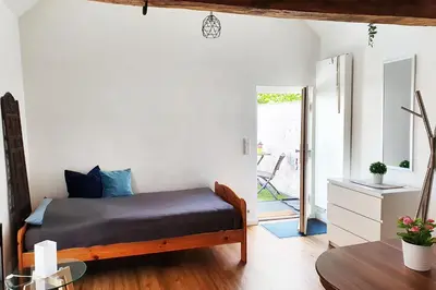 Ein Sitzbereich in der Unterkunft Zentral gelegenes Apartment mit WLAN