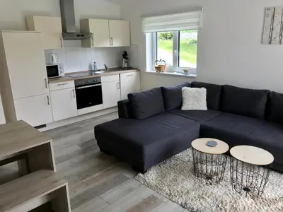 Küche/Küchenzeile in der Unterkunft Ferienwohnung Stafflel - Wohlfühlen im Odenwald