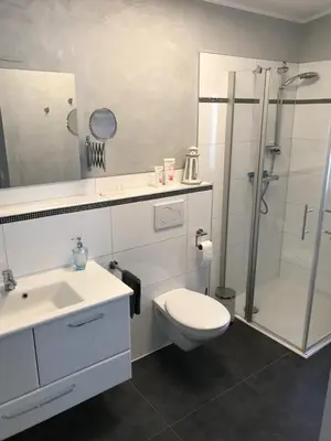 Ein Badezimmer in der Unterkunft Ferienwohnung Stafflel - Wohlfühlen im Odenwald