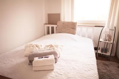 Ein Bett oder Betten in einem Zimmer der Unterkunft Pfälzer Herzel