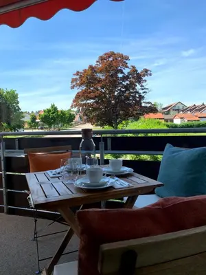 Ein Balkon oder eine Terrasse in der Unterkunft Glücks-Quartier 