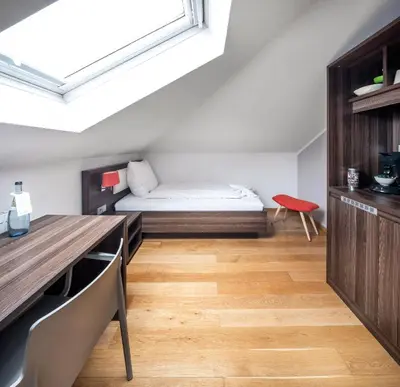 Ein Bett oder Betten in einem Zimmer der Unterkunft BoardingWorld Heidelberg