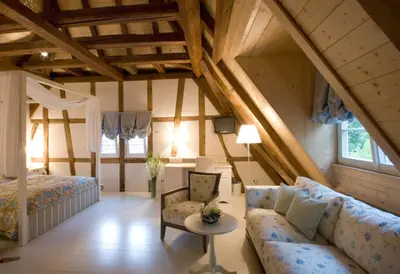 Ein Sitzbereich in der Unterkunft Hotel & Restaurant Grenzhof