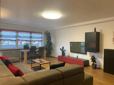 Ein Sitzbereich in der Unterkunft Ferienwohnung Nuß