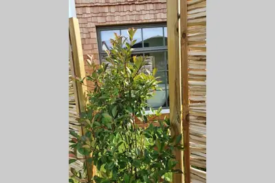 Ein Garten an der Unterkunft Tiny Loft (Haus) im Südhessischen Ried