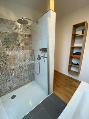 Ein Badezimmer in der Unterkunft Ferienwohnung Apfelkrönchen