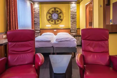 Ein Sitzbereich in der Unterkunft Hotel Sperling mit E-Ladestation