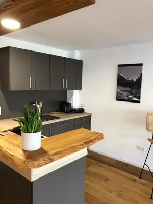 Küche/Küchenzeile in der Unterkunft Modernes Apartment