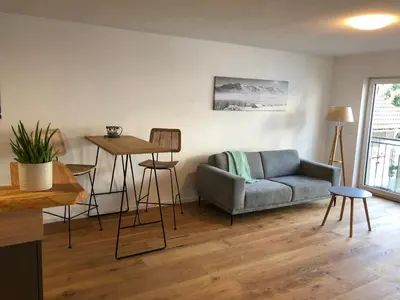 Ein Sitzbereich in der Unterkunft Modernes Apartment