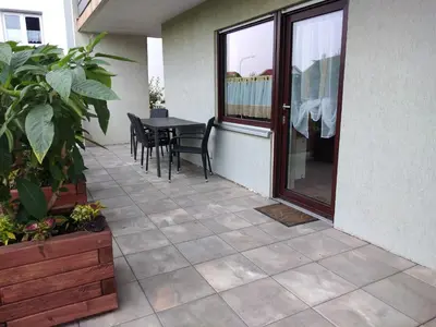 Ein Balkon oder eine Terrasse in der Unterkunft Untere Ferienwohnung Asshoff in Ahorn
